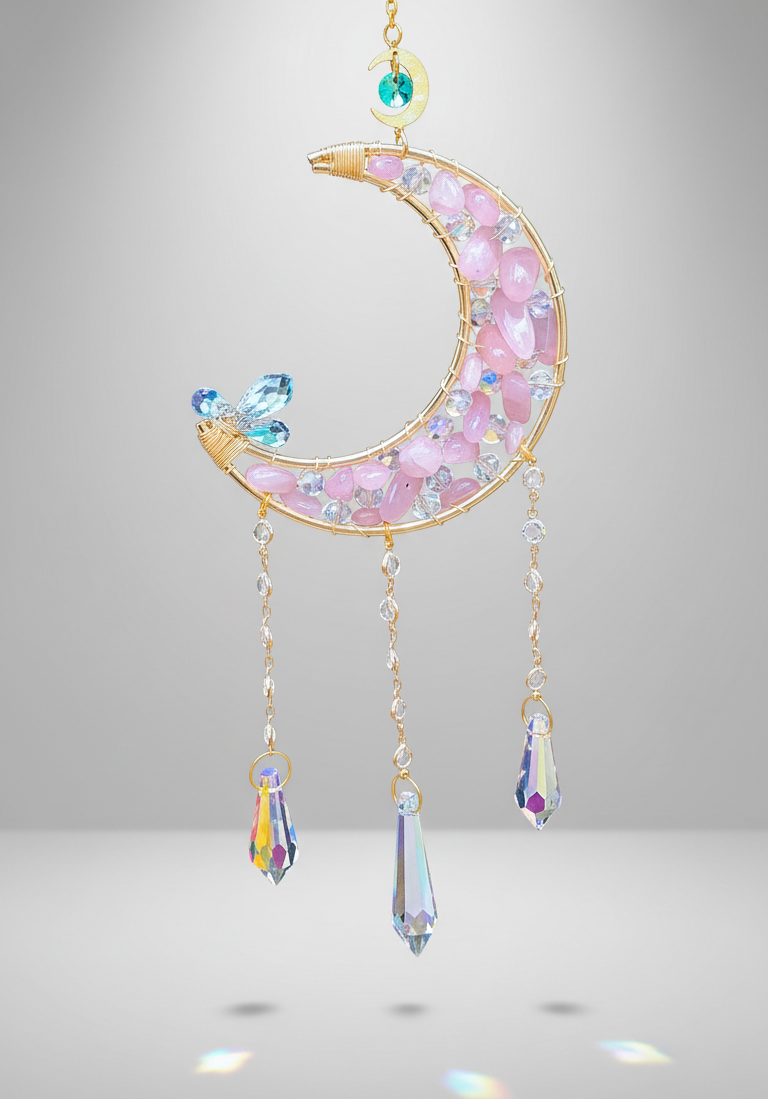 Atrapasol Luna Creciente cuarzo rosa