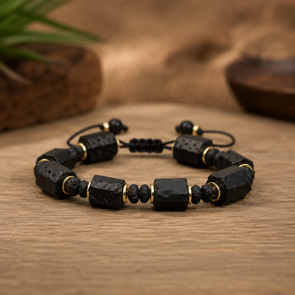 Pulsera de Turmalina Negra ajustable