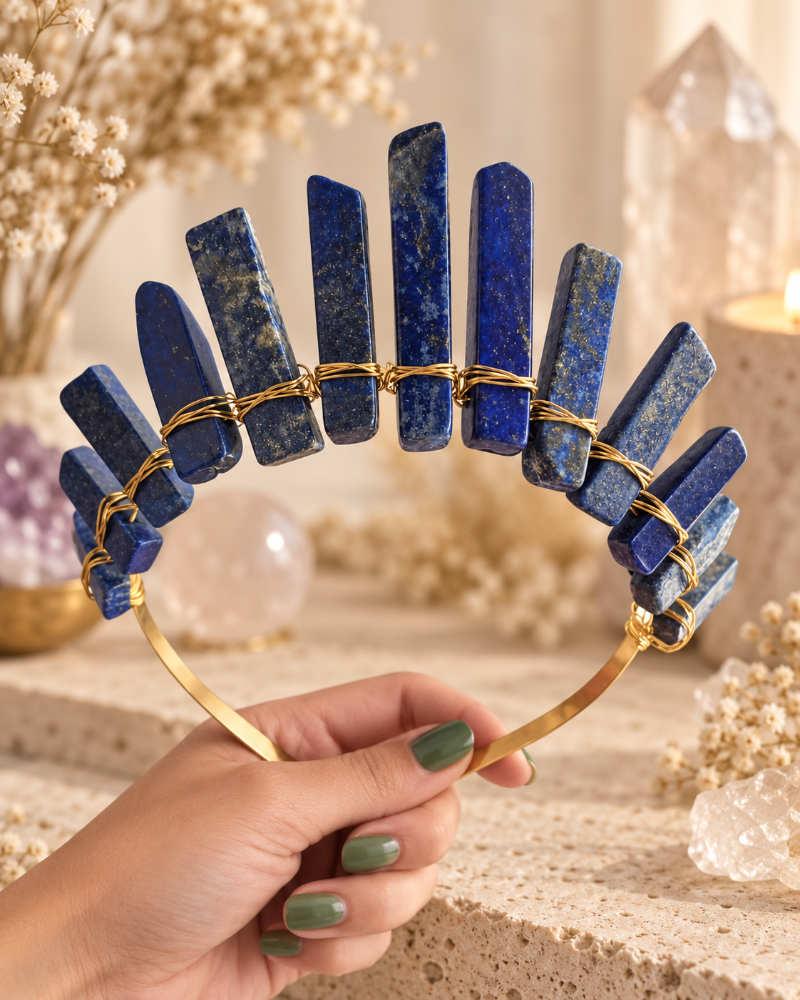 Tiara Diosa Lapizlazuli