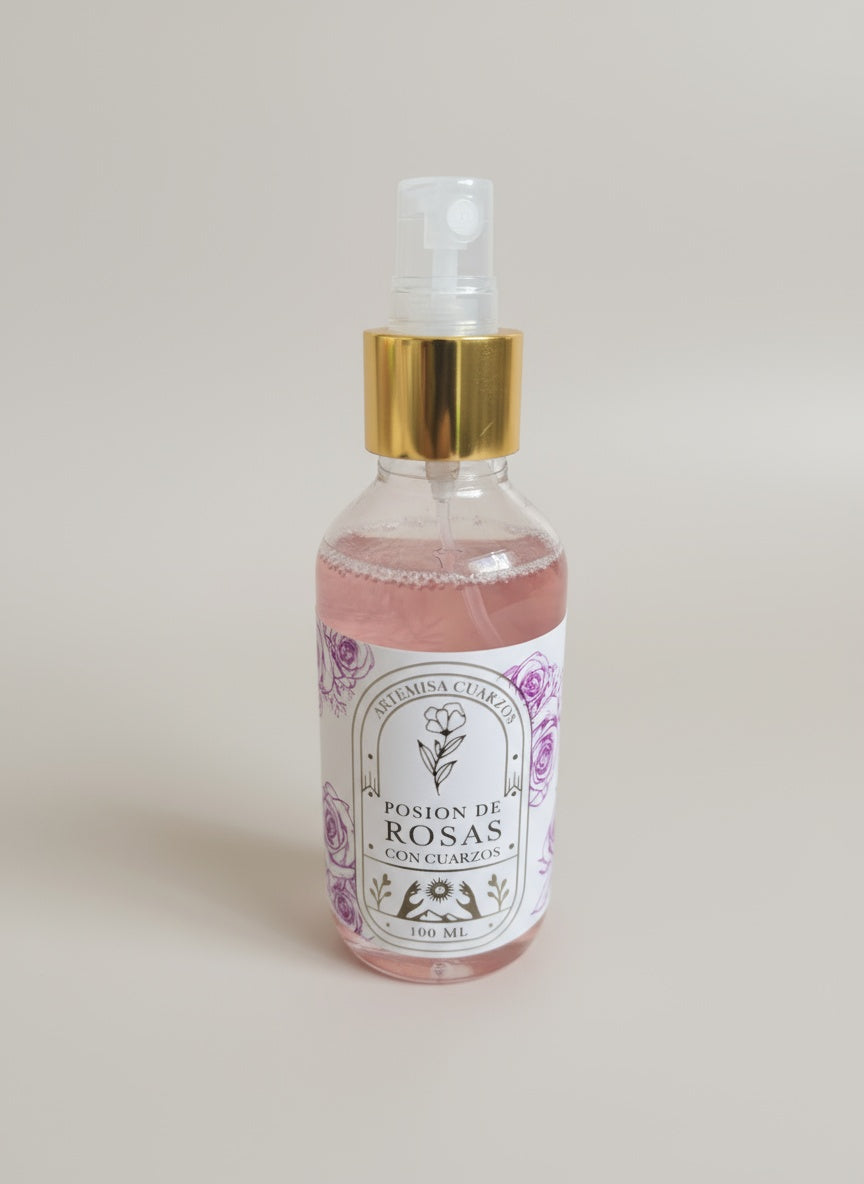 Poción de Rosas con Cuarzos