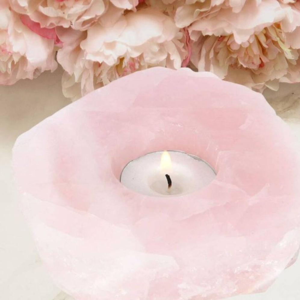 Porta vela Cuarzo Rosa