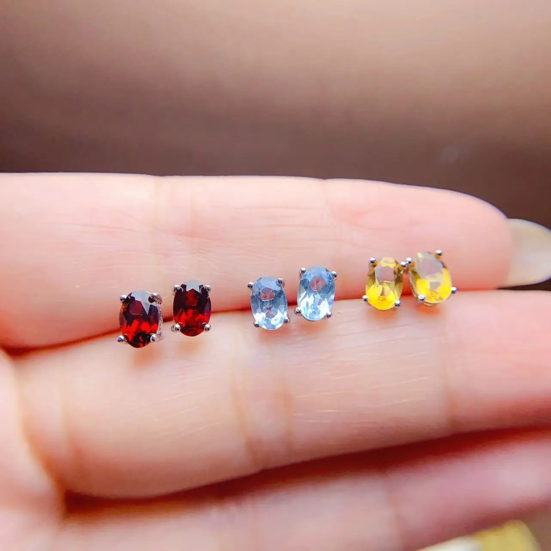 Aretes de piedras preciosas