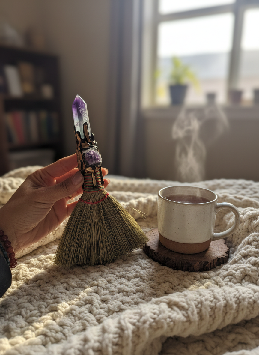 Escoba de Bruja Arcoiris