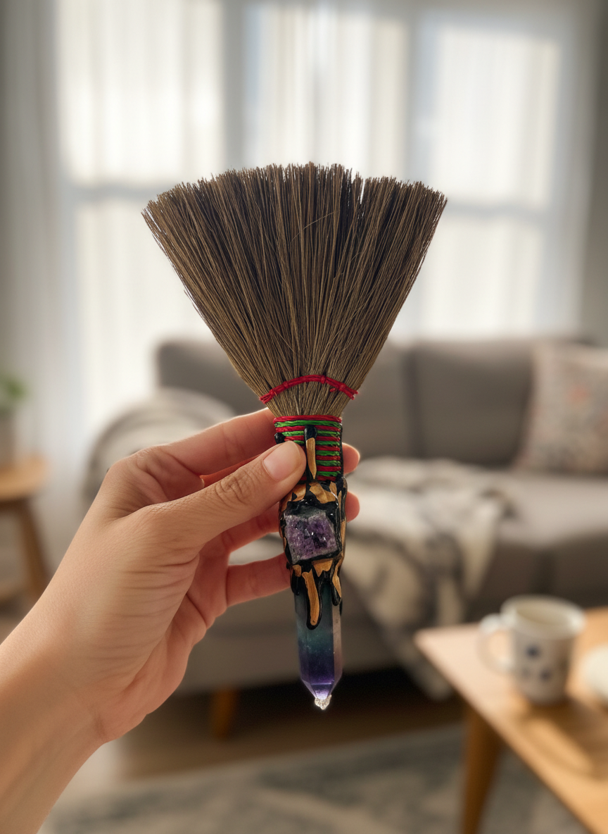 Escoba de Bruja Arcoiris