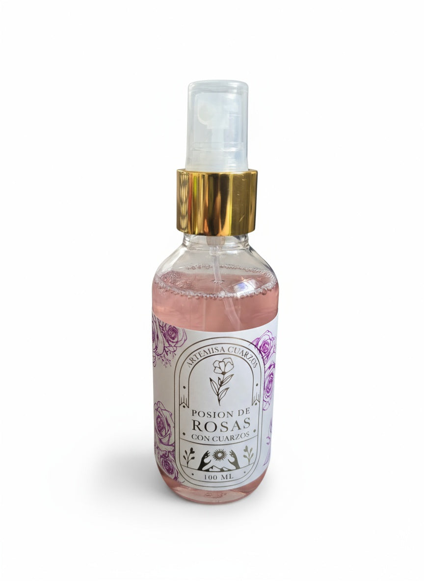 Poción de Rosas con Cuarzos