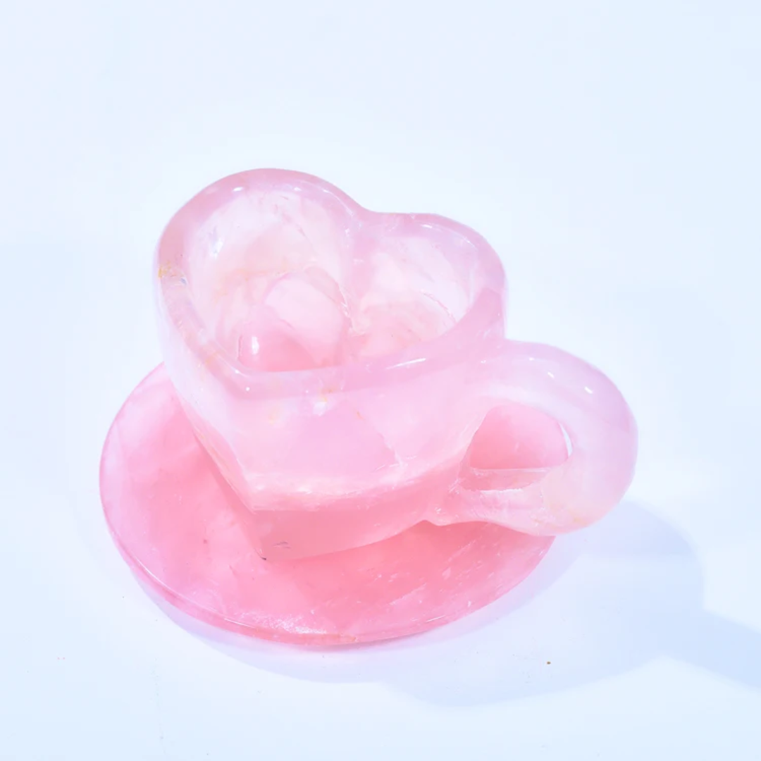 Taza corazon cuarzo rosa