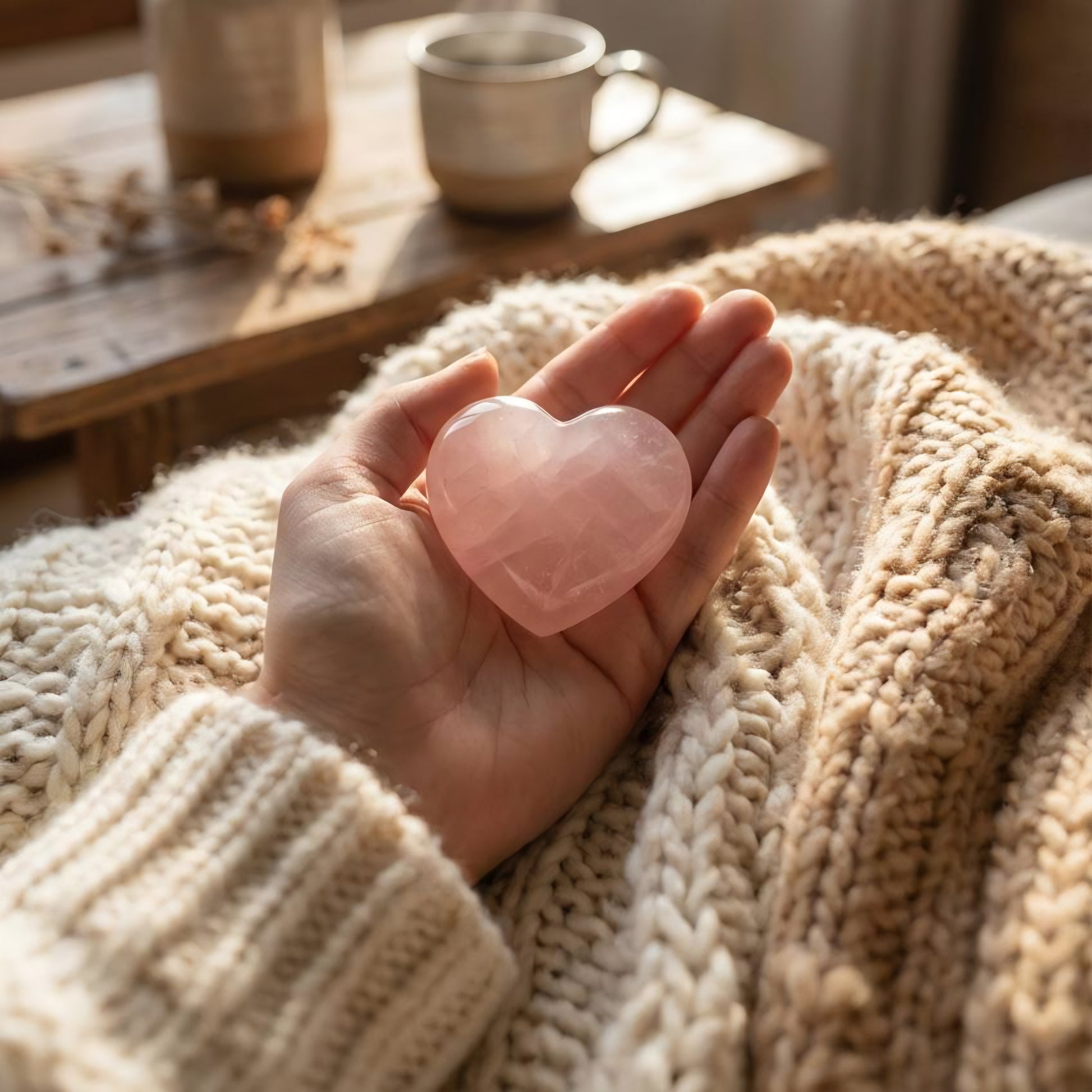 Corazón de Cuarzo Rosa