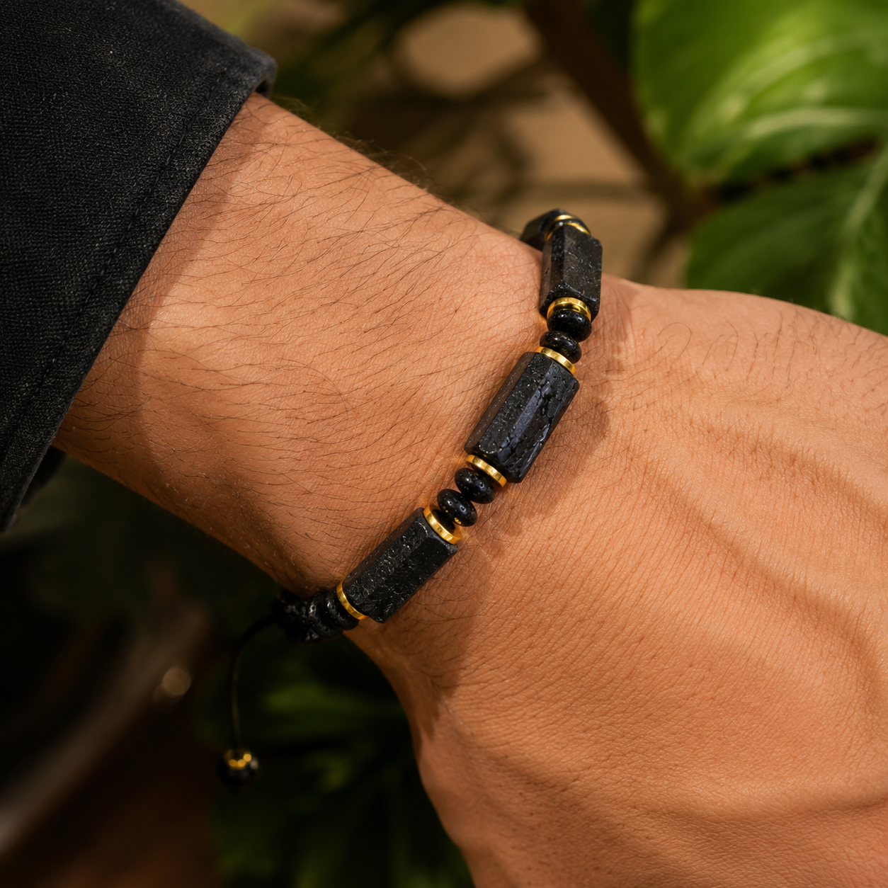 Pulsera de Turmalina Negra ajustable