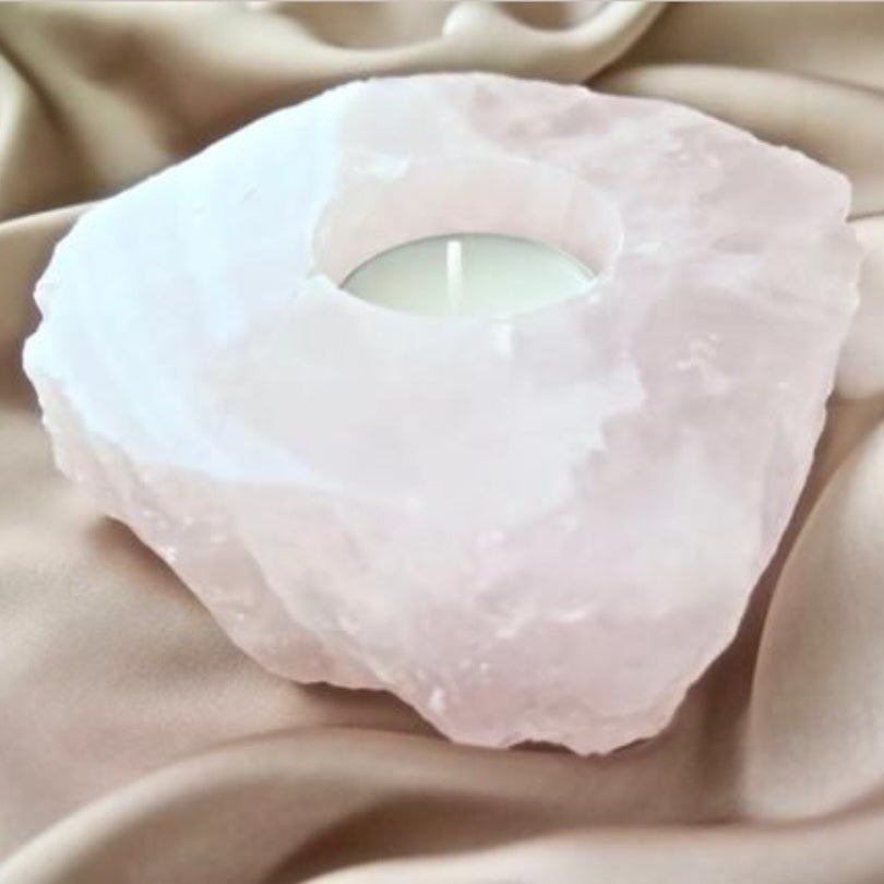 Porta vela Cuarzo Rosa